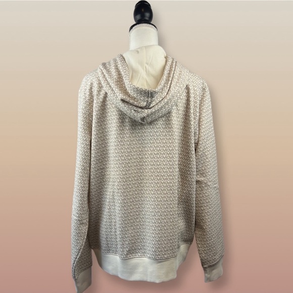 MICHAEL Michael Kors Logo Organic Cotton Blend Zip-Up Hoodie Bone - Picture 2 of 15